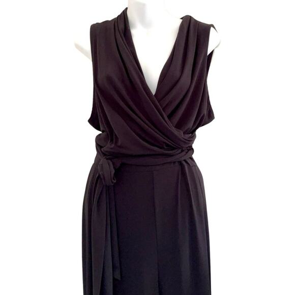 STUDIO ONE black deep v-neckline jumpsuit size XL - Picture 8 of 14